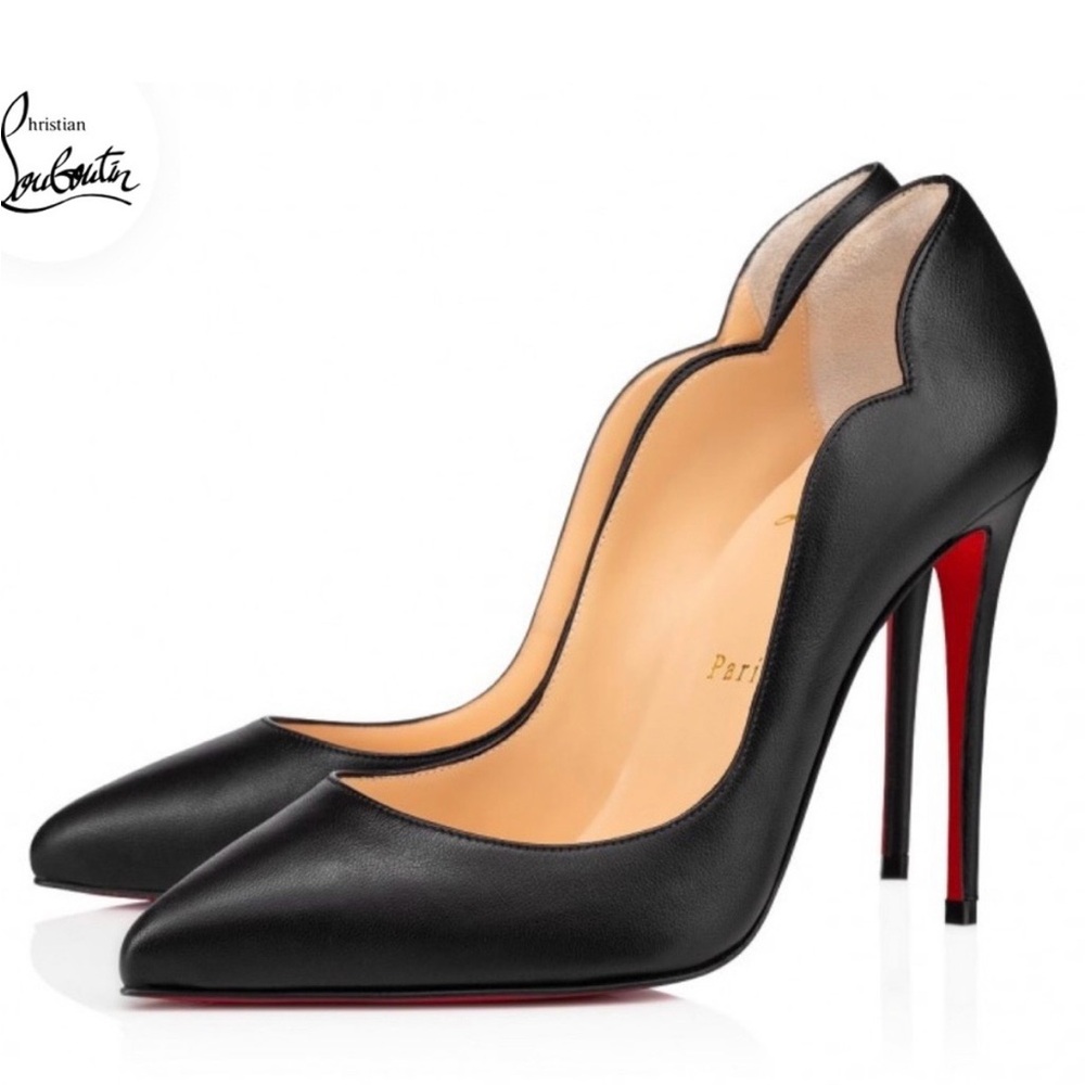 Christian Louboutin Black Leather Hot Chick 100